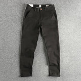 WIAOFELLAS  -  Retro trend woven cotton elastic casual pants men spring and autumn all fit small straight leg pants