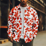 WIAOFELLAS  -  Cool Men's Jacket Red Long Sleeve Turn-down Collar Coat Casual