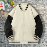WIAOFELLAS  -  Man’s Varsity Baseball Jacket Retro Multi-coloured Bomber Jacket Preppy Style Streetwear Men Women Coat Loose Fit Outwear