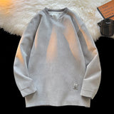 WIAOFELLAS  -  New Daily Sweatshirt Casual Solid Colour Sweatshirt Men's v-Neck Top Large Size Loose Male Hoodie