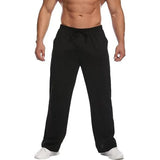 Wiaofellas  -  Men's Open Straight Fitness Sports Pants Casual Pants with Pockets
