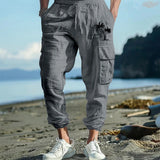 WIAOFELLAS  -  Casual Breathable Cotton Pants For Men Autumn Vintage Pattern Printing Loose Cargo Pants Streetwear Mens Fashion Patchwork Pants