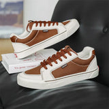 WIAOFELLAS  -  Sales of Spring and Autumn Retro Style New Design Original Men Flat PU Leather Non-slip Lace-up Leisure Skateboard Shoes