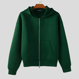 WIAOFELLAS  -  Men Hoodies Solid Zipper Hooded Long Sleeve Casual Sweatshirts Men Streetwear Loose Fashion Male Cardigan Zip Hoodie