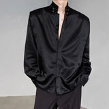 WIAOFELLAS  -  Winter New Men's Solid Color Long-Sleeve Shirt Chinese Retro Fashion Trendy High Street Loose Simple Casual Niche Men's Top