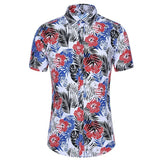 Wiaofellas  -  Men's Plaid Print Short Sleeve Shirt Plus Size Casual Hawaiian Style Button Down Shirt Summer Cross-Border Fashion