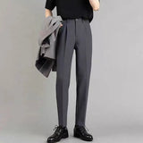 WIAOFELLAS  -  Men's Clothing Summer Casual Business Trousers New Slim Fit Stretch Comfortable Trendy Office Dress Pants for Men