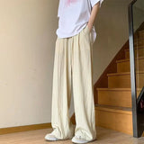 WIAOFELLAS  -  American Draped Straight Men Casual Summer Ice Silk Thin Draped Yamamoto Takashi Loose Versatile Pants