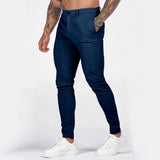 WIAOFELLAS  -  Mens Mid-Waist British Overalls Spring Summer New Outdoor Slim Trousers Straight-Leg Sports Pants Casual Work Pants