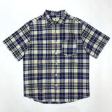 WIAOFELLAS  -  Plaid short-sleeved shirt Men's Japanese vintage linen youth summer cotton linen loose casual short-sleeved shirt