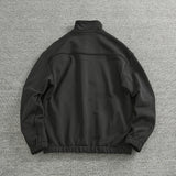 WIAOFELLAS  -  Heavy trendy half zip open collar pullover men washed to make old black cotton knit wool autumn-winter thick coat
