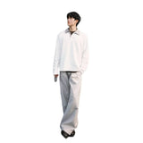 WIAOFELLAS  -  Black American Houndstooth long-sleeved T-shirt men's summer thin high-end sweatshirt cleanfit jacket