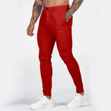 WIAOFELLAS  -  Mens Mid-Waist British Overalls Spring Summer New Outdoor Slim Trousers Straight-Leg Sports Pants Casual Work Pants