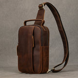 WIAOFELLAS  -  Luxury Male Chest Bags Genuine Leather Crossbody Bag Men Sling Chest Pack for Men Chest Bag Leather casual men one shoulder bag