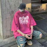 WIAOFELLAS  -  High Street Short Sleeve T-Shirt Men's 2025 Spring/Summer New Harajuku Trend Flocking Klein Blue Streetwear Unisex Hip Hop Tops