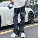 Wiaofellas  -  Y2K Fashion Graphic Embroidery Baggy Jeans Pants For Men Clothing Straight Wide Leg Women Denim Trousers Pantalones Hombre