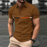 Wiaofellas  -  Short Sleeved Lapel T-Shirt For Men With Button Stripes 3d Printed Summer Casual And Comfortable Sports Polo Top