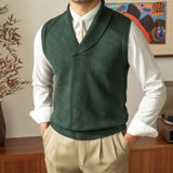WIAOFELLAS  -  Men's Casual Sweater Vest Warm and Comfortable Vest in Autumn and Winter Solid Color Sweater Vest Casual Fashion Warm Top