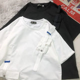 WIAOFELLAS  -  Fashion Ribbons Short Sleeved T Shirts Men Streetwear Y2k Harajuku Trending Women Men Tee Shorts Hip Hop Casual Summer Tops Tees