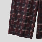 WIAOFELLAS  -  Men Plaid Pants Elastic Waist Joggers Loose Casual Trousers Men Streetwear Korean Style Fashion Male Wide Leg Pants