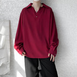 WIAOFELLAS  -  White Long Sleeved Shirt Men Oversized Society Mens Black Dress Shirt Korean Loose Casual Shirt Mens Formal Pullover Shirts