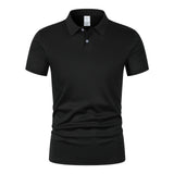 Wiaofellas  -  Men's Solid Color Polo Shirt Summer Casual Breathable Short Sleeve T-Shirt Men Fashion High Quality Slim Tees