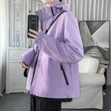 Wiaofellas  -  Couple Work Jacket Men's Autumn Winter Trendy Brand Loose Hooded American Versatile Functional Jacket