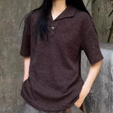 WIAOFELLAS  -  Summer New Men's Solid Color Short-Sleeved Polo Shirt American Retro Fashion Trend Street Loose Breathable Niche Men's Tops