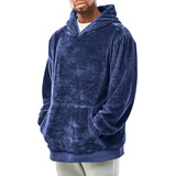 Wiaofellas  -  Winter New Double-faced Fleece Youth Hooded Sweater Men's Lambswool Winter Pullover Jacket