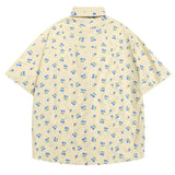 WIAOFELLAS  -  American Retro Full Of Print Cherry Shirts For Men Summer Button Up Casual Streetwear Male Couple Top Tees Hip Hop Men Clothing