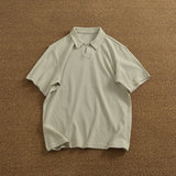 WIAOFELLAS  -  Loose casual lapel POLO shirt men's summer short-sleeved T-shirt simple men's top T-shirt