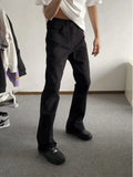 WIAOFELLAS  -  Bla Knife  Jeans Men Summer CleanFit Flared Slim Straight Long Pants American High Street Vibe Straight Leg Jeans