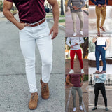 WIAOFELLAS  -  Mens Mid-Waist British Overalls Spring Summer New Outdoor Slim Trousers Straight-Leg Sports Pants Casual Work Pants