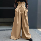 WIAOFELLAS  -  Men Wide Leg Pants Solid Color High Waist Joggers Casual Trousers Men Pleated Streetwear 2025 Fashion Male Pants S-5XL