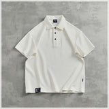 WIAOFELLAS  -  Heavy lapel short-sleeved POLO shirt men's youth fashion business daily casual bead cotton embroidery T-shirt