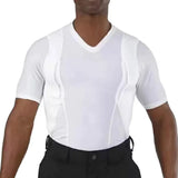 Wiaofellas  -  Men Short Sleeve Top High Elasticity V Neck Men's Summer Sports T-shirt with Quick Dry Sweat Absorption for Jogging Fitness Soft