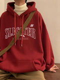 WIAOFELLAS  -  Autumn Letter Printed Hooded Sweatshirts Hombre Y2K Vintage Fleece Pullover Hoodies 2024 New Oversized Hip Hop Fashion Hoody