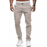 WIAOFELLAS  -  Foreign Trade Autumn New Casual Pants for Men's European and American Style Slim Fit Men's Casual Solid Color Pants