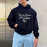 WIAOFELLAS  -  Men's Casual Hoodie Fashionable Trendy Letter Print American Style Street Youthful Hooded Sweatshirt Spring And Autumn