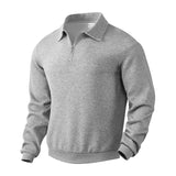 Wiaofellas  -  Autumn New Casual Sweatshirts Men Long Sleeve Zipper Polo Collar Pullovers For Mens Vintage Jacquard Sweatshirt Streetwear