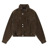 Wiaofellas  -  Spring Autumn  Men's Loose Stand Collar Zippers Safari Style Jacket Trend Casual High Street Coat