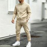 Wiaofellas  -  Men's Tracksuit Autumn Casual Joggers Stand Collar Fleece Sportswear Jackets And Pants 2 Piece Sets Hip Hop Running Sports Suit