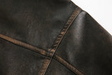 WIAOFELLAS  -  Spring Autumn Cool Handsome Oversized Distressed Patchwork Pu Leather Jacket Men Zipper Luxury Designer Clothes