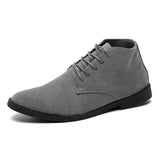 WIAOFELLAS  -  Classic Grey Dress Shoes Man Pointed-Toe Flat Comfortable Man Shoes High Top Designer Luxury Large Size 46 Leather Casual Shoes