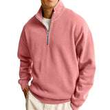 WIAOFELLAS  -  Spring Autumn New Men's Half Standing Collar Zipper Polo Sweatshirts Men Casual Pullovers Daily Sportswear Long Sleeve Clothing