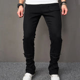 WIAOFELLAS Streetwear Stylish Ripped Men Black Skinny Pencil Jeans Male Stretch Slim Holes Casual Denim Trousers Men's Clothes