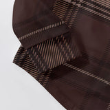 WIAOFELLAS  -  Vintage Men's Big Plaid Long Sleeve Shirt American Style Comfortable Corduroy Brown Trendy Classic Spring Autumn Fashion