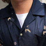Wiaofellas  -  Animal Pattern Stitching Contrast Color Short Sleeve Shirt Summer Men Slim Casual Business Shirt Camisa Social Masculina