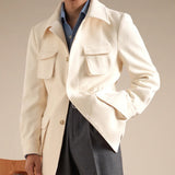 WIAOFELLAS  -  Luxury Italian Fashion Lapel Top Male Trench Coat Jacket Men Casual Office Jacket Men's Business Versatile Senior Mantel Wolle