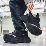 WIAOFELLAS  -  Autumn Men Casual Sneakers 7cm Chunky Platform Sports Shoes Brand Tennis Running Sneakers Male Breathable Outdoor Walking Shoes